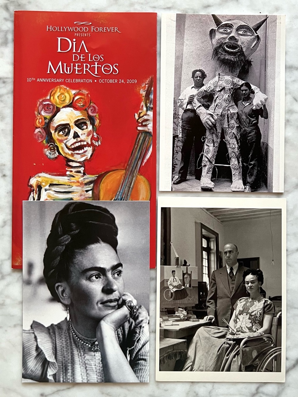 Vintage Frida Kahlo Postcards Black & White Photos Diego Rivera